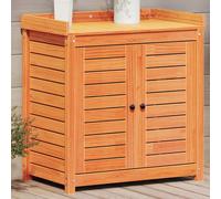 vidaXL Potting Table with Shelves Brown 82.5x50x86.5 cm Solid Wood Pine