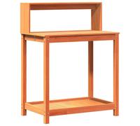 vidaXL Potting Table with Shelves Garden Potting Bench Brown Solid Wood Pine