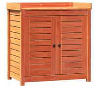 vidaXL Potting Table with Shelves Garden Potting Bench Brown Solid Wood Pine