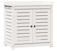 vidaXL White Potting Bench/Table with Shelves in Solid Pine Wood for Garden/Patio/Terrace, 82.5x50x86.5 cm, Storage Cabinet, Ventilated