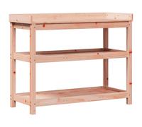 vidaXL Potting Table with Shelves Potting Bench Plant Table Solid Wood Douglas