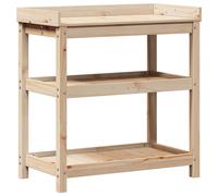 vidaXL Potting Table with Shelves Potting Bench Plant Table Solid Wood Pine