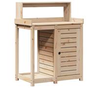 vidaXL Potting Table with Shelves Potting Bench Plant Table Solid Wood Pine