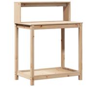 vidaXL Potting Table with Shelves Potting Bench Plant Table Solid Wood Pine