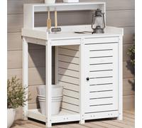 vidaXL Potting Table with Shelves White 82.5x50x109.5 cm Solid Wood Pine
