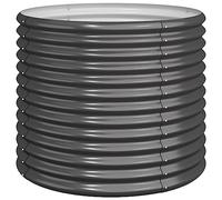 vidaXL Powder-coated Steel Garden Planter - Anthracite Raised Bed Flower Pot, Weather-Resistant Design, Suitable for Outdoor Use