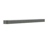 (grey, 620 x 80 x 36 cm) vidaXL Garden Planter Patio Flower Pot Raised Garden Bed Powder-coated Steel