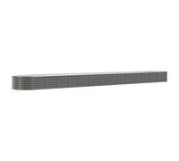 vidaXL Powder-Coated Steel Garden Raised Bed 620x80x36 cm - Spacious Grey Outdoor Planter Box for Vegetables, Flowers, and Herbs