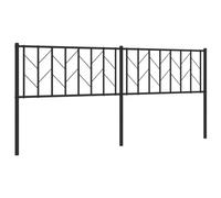 vidaXL Powder-Coated Steel Headboard in Classic Black Design, Sturdy Support for Bedroom Decor, Quick Assembly, Designed for 193 cm Mattress