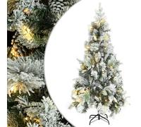 vidaXL Pre-lit Christmas Tree with Flocked Snow and Cones Decor PVC and PE