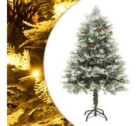 vidaXL Pre-lit Christmas Tree with Pine Cones Green 150 cm PVC&PE