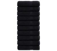 vidaXL Premium Bath Towels "SOLUND" 10 pcs Black 100x150 cm 600 gsm