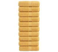vidaXL Premium Guest Towels "SOLUND" 10 pcs Gold 30x50 cm 600 gsm