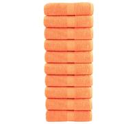 vidaXL 10 pcs Orange Guest Towels - 600 gsm 100% Cotton, 30x50 cm, Multipurpose & Fade-Resistant, OEKO-TEX Certified