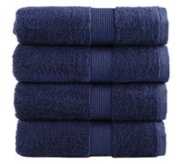 vidaXL Guest Towels SOLUND – 4 pcs 30x50 cm, 600 GSM, 100% Ring-Spun Cotton, OEKO-TEX, Navy Blue