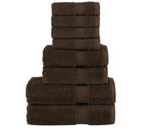 vidaXL Premium Towel Set 8 Piece Shower Bath Towel Brown 600 gsm 100% Cotton