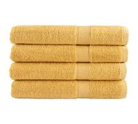 vidaXL - 4 Pack Bath Towels, Hand Towels, 100% Cotton, Gold, 600gsm, 100x200 cm, Ring-Spun, OEKO-TEX Standard 100 Certified, Machine Washable, Absorbent, Soft, Durable Towels