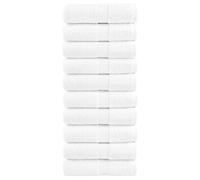 vidaXL - Absorbent Cotton Washcloths 10 pcs - White 600gsm - Soft Face Towels with Hanging Loop - 30x30 cm - OEKO-TEX Certified - Machine Washable