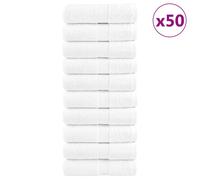 vidaXL Premium Soap Towels SOLUND 50pcs White 30x30cm 600gsm UK