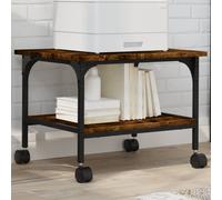 vidaXL Printer Stand 2-Tier Smoked Oak 50x40x38 cm Engineered Wood