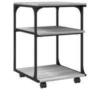 vidaXL Printer Stand, Desk Organiser with 3 Tier, Printer Table for Fax Machine Scanner Files, Printer Desktop Stand, Grey Sonoma Engineered Wood