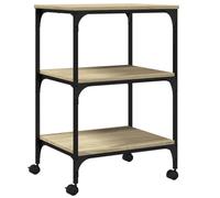 vidaXL Printer Stand 3-Tier Office Printer Table Sonoma Oak Engineered Wood