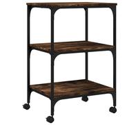 vidaXL Printer Stand 3-Tier Smoked Oak 50x41x75 cm Engineered Wood