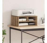 vidaXL printer stand - smoked oak - rectangular - 49x40x22.5 cm - engineered wood - office organizer - stain resistant - matte finish - durable desk organizer