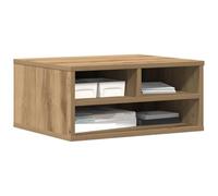 vidaXL printer stand - smoked oak - rectangular - 49x40x22.5 cm - engineered wood - office organizer - stain resistant - matte finish - durable desk organizer
