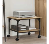 vidaXL Printer Stand Artisan Oak 50 x 40 x 38 cm Engineered Wood, Ample Storage, Rectangular Printer Stand, Sturdy 2-Tier Office Unit, Rustic Urban Furniture for Compact Workspace Organization