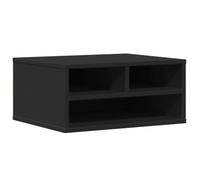 vidaXL Printer Stand - Black Engineered Wood Office Organizer - Desk Side Accessory Shelf with Storage for Supplies, Books - 49cm L x 40cm W x 22.5cm H