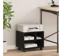 vidaXL Printer Stand with Wheels - Black Oak Finish: Modern Engineered Wood Stand for Office/Home - 41x32x34.5 cm