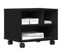 vidaXL Printer Stand with Wheels - Black Oak Finish: Modern Engineered Wood Stand for Office/Home - 41x32x34.5 cm