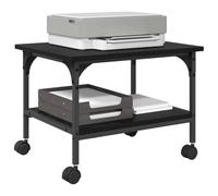 vidaXL Printer Stand Black Oak 50 x 40 x 38 cm Engineered Wood, Ample Storage, Rectangular Printer Stand, Sturdy 2-Tier Office Unit, Rustic Urban Furniture for Compact Workspace Organization