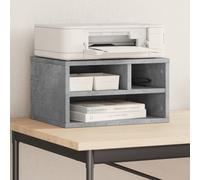 vidaXL Printer Stand in Concrete Grey - Engineered Wood Storage Organizer for Office/Home, 40x32x22.5 cm, Multifunctional Shelf