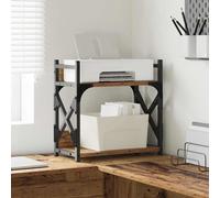 Printer Stand Desk Organiser Printer Table Stand 2-Tier Engineered Wood vidaXL
