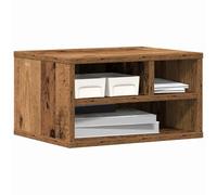 vidaXL Printer Stand Old Wood 40 x 32 x 22.5 cm Engineered Wood, Modern Rectangular Printer Stand, Office Storage, Engineered Wood Desktop Organizer, Space Saver Tech Accessory