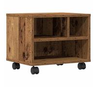 vidaXL Printer Stand Old wood 41 x 32 x 33.5 cm Engineered wood, Rustic, Rectangular Printer Stand with Wheels, Office Organizer for Home, Engineered Wood, Space Saving Solution