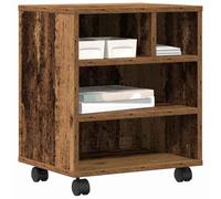 vidaXL Printer Stand Old wood 41 x 32 x 48 cm Engineered wood, Rectangular, Modern Printer Stand, Compact Office Furniture, Dual-Level Storage, Space-Saving Solution, Organized Workspace