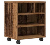 vidaXL Printer Stand Old wood 41 x 32 x 48 cm Engineered wood, Rectangular, Modern Printer Stand, Compact Office Furniture, Dual-Level Storage, Space-Saving Solution, Organized Workspace