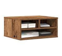 vidaXL - Smoked Oak Printer Stand - 49x40x22.5 cm - Engineered Solid Oak Wood - Office/Home Workspace - Rustic & Sturdy - Ample Storage - Holds Small Printers - 50 kg Capacity - Brown