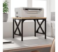 vidaXL Engineered Wood Printer Stand - Multifunctional Office Organizer with Metal Frame, Adjustable Feet - Colour Sonoma Oak - Size 40x30x31 cm