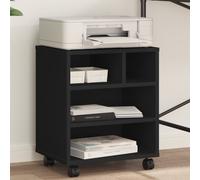 vidaXL Printer Stand with Wheels Black 41x32x48 cm