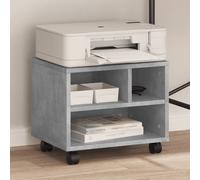 vidaXL Printer Stand with Wheels Concrete Grey 41x32x34,5 cm