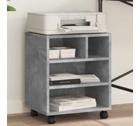 vidaXL Printer Stand with Wheels Concrete Grey 41x32x48 cm
