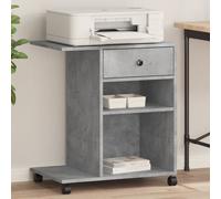 vidaXL Printer Stand – Multifunctional Engineered Wood with Wheels, Concrete Grey 60x40x68.5 cm