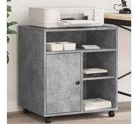 vidaXL Printer Stand with Wheels Concrete Grey 60x50x67 cm