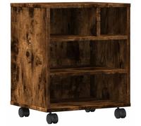 (smoked oak) vidaXL Printer Stand with Wheels Printer Table File Desk Organiser Smoked Oak