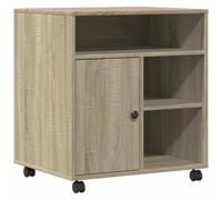 (sonoma oak) vidaXL Printer Stand with Wheels Printer Table File Desk Organiser Sonoma Oak
