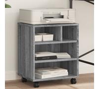 vidaXL Printer Stand with Wheels Grey Sonoma 41x32x48 cm